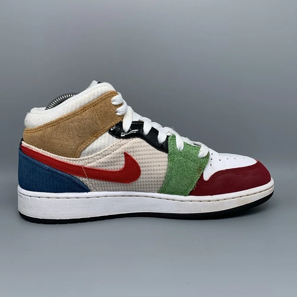 Jordan‎ 1 Mid SE Multi-Color Basketball Shoes DR6957-100 Mens 7Y Women's 8.5